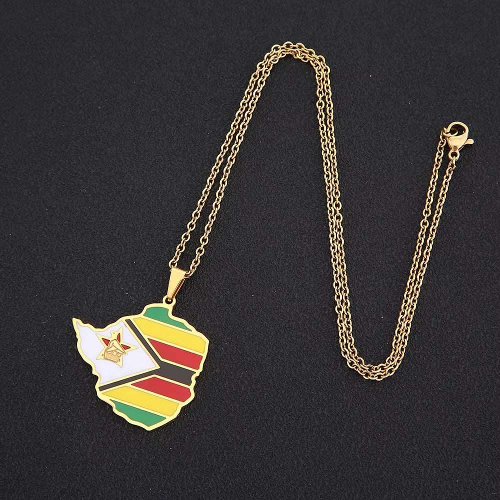 Zimbabwe Flag Necklace
