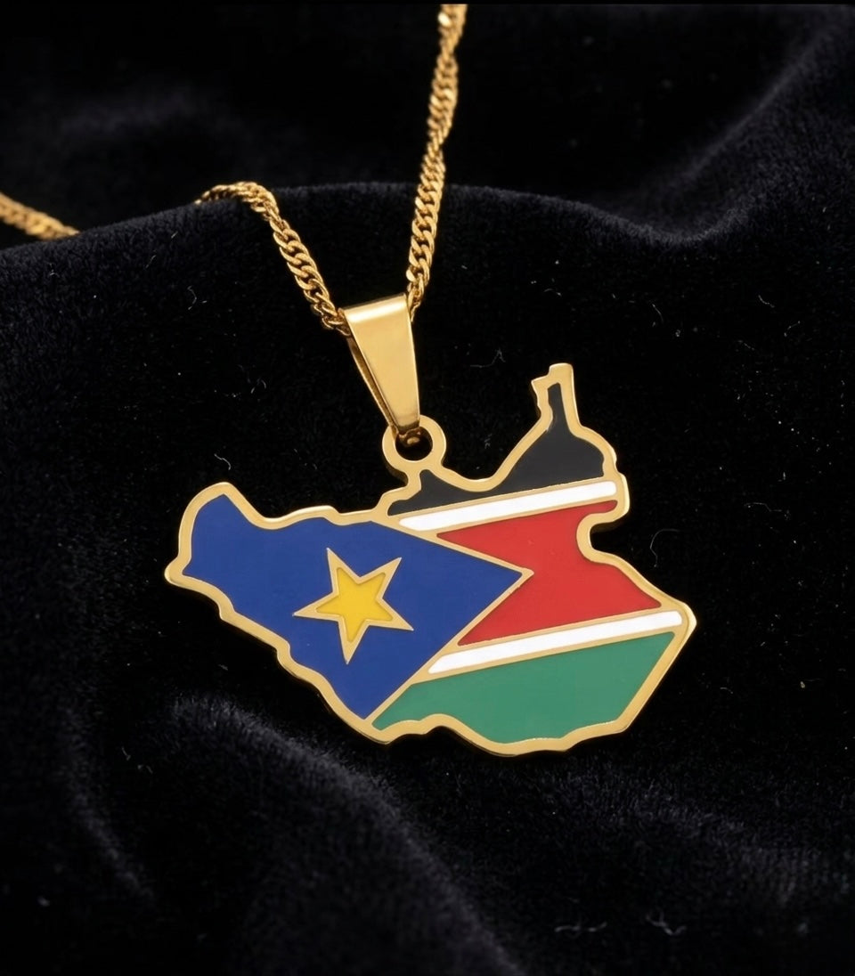 South Sudan Flag Necklace