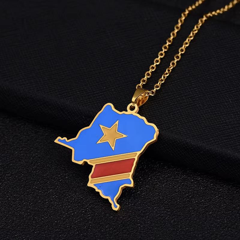 DR Congo Flag Necklace