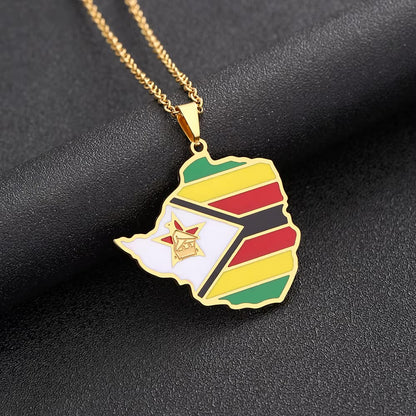 Zimbabwe Flag Necklace