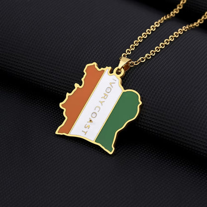 Ivory Coast Flag Necklace