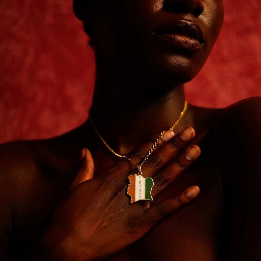 Ivory Coast Flag Necklace