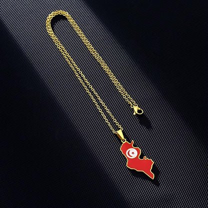 Tunisia Flag Necklace