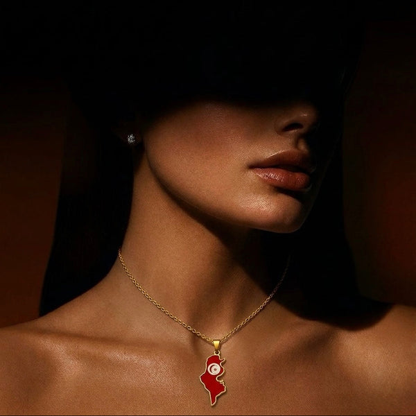 Tunisia Flag Necklace