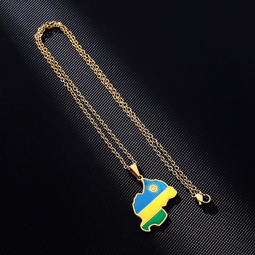 Rwanda Flag Necklace