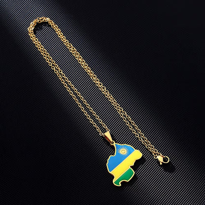 Rwanda Flag Necklace