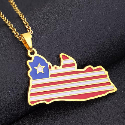 Liberia Flag Necklace