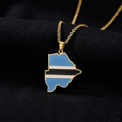 Botswana Flag Necklace