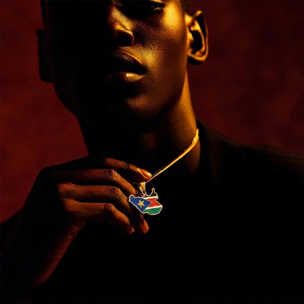 South Sudan Flag Necklace