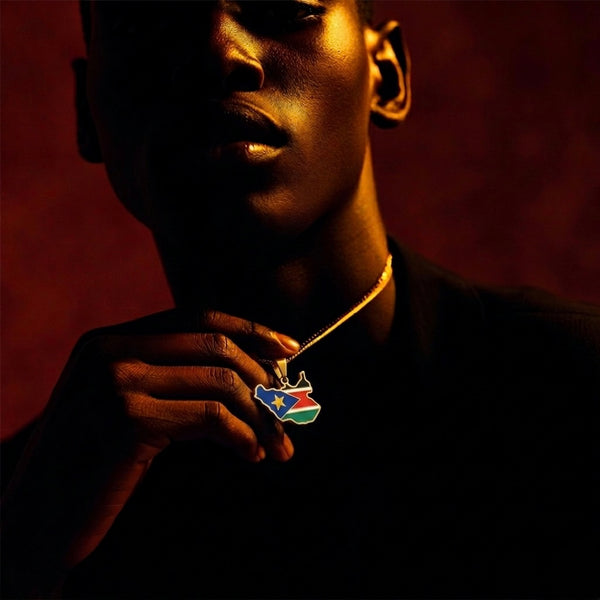 South Sudan Flag Necklace